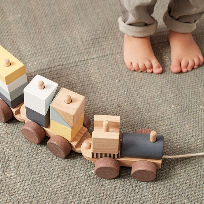 Wooden stacking train