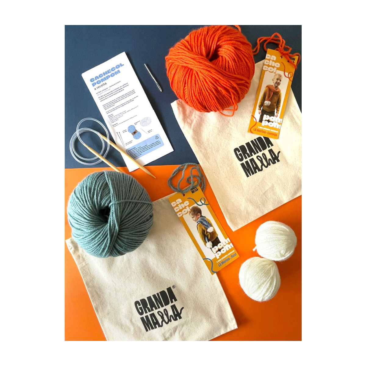 Kit de tricot Granda Malha - Azul