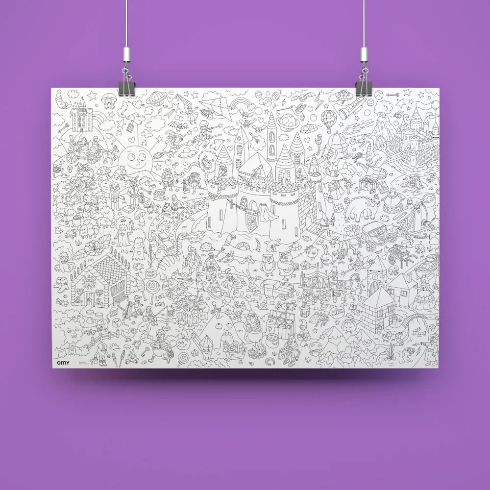 Poster para colorir - Mundo Mágico