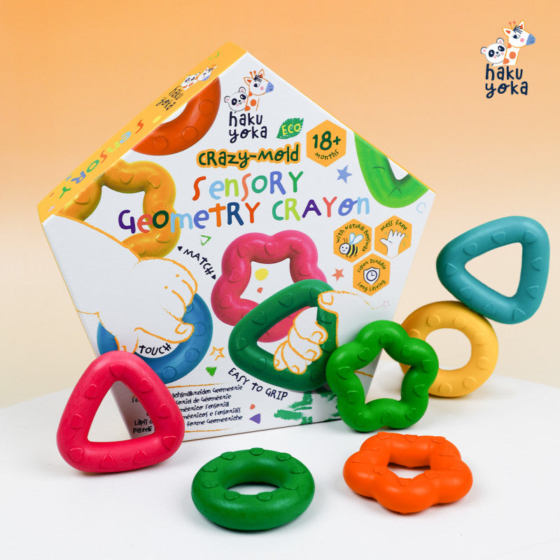 Lápis de cera sensoriais geométricos