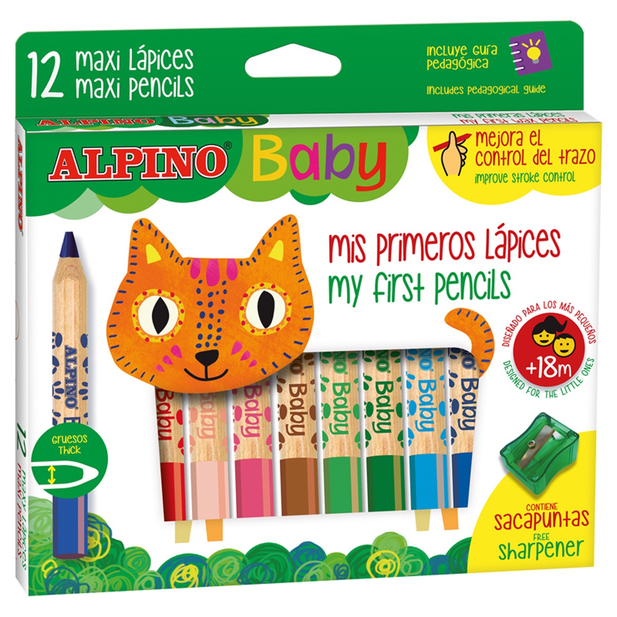 12 Lápis de cor Alpino Baby