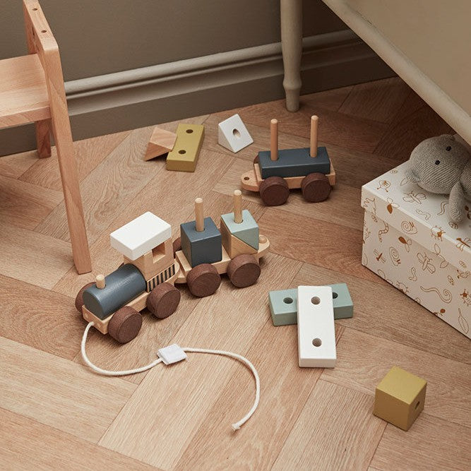 Wooden stacking train