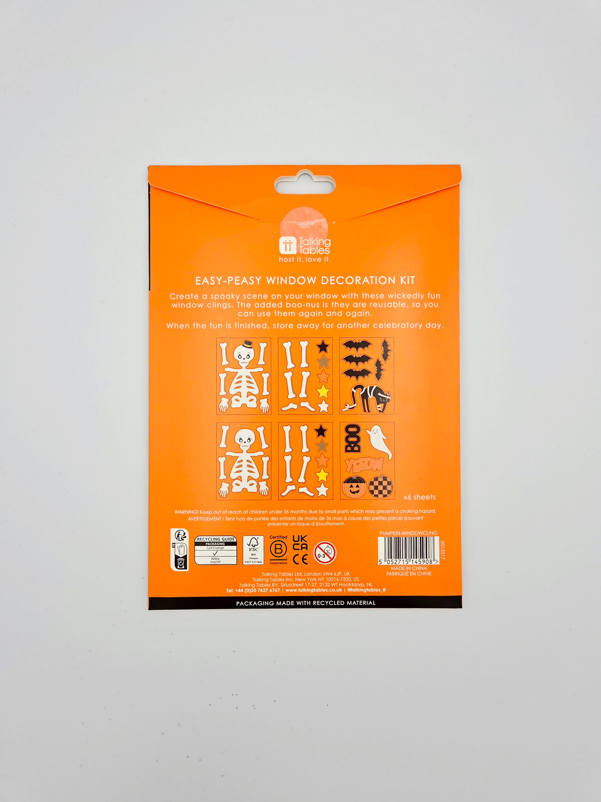 Autocolantes reposicionáveis para vidros - 6 folhas