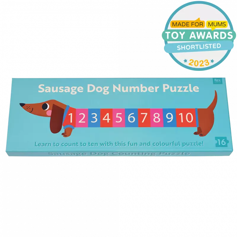 Puzzle - Cão salsicha e números 16 pcs