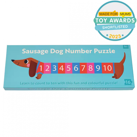 Puzzle - Cão salsicha e números 16 pcs
