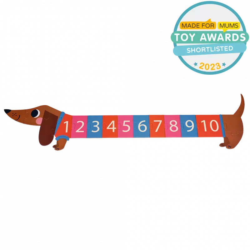 Puzzle - Cão salsicha e números 16 pcs