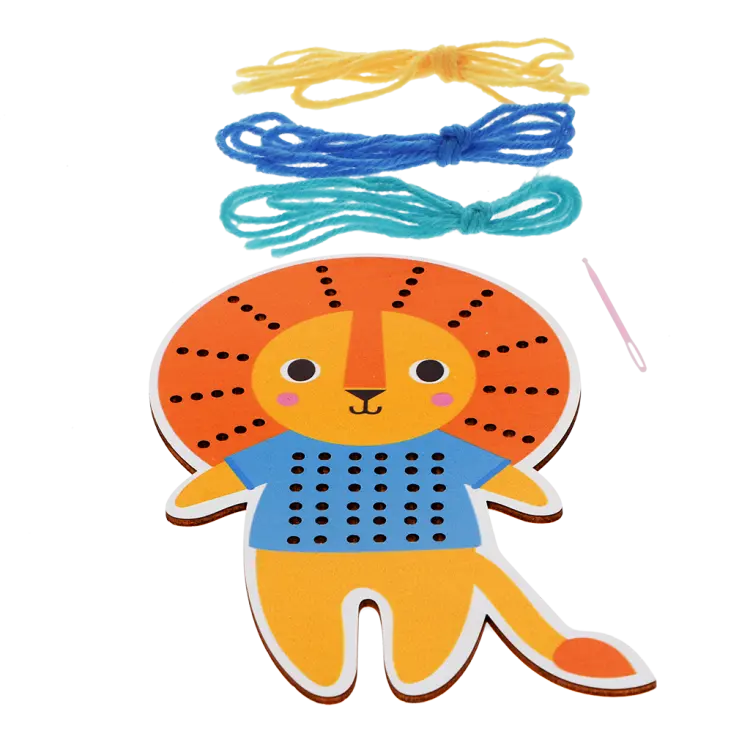 Kit de costura - Leão de madeira