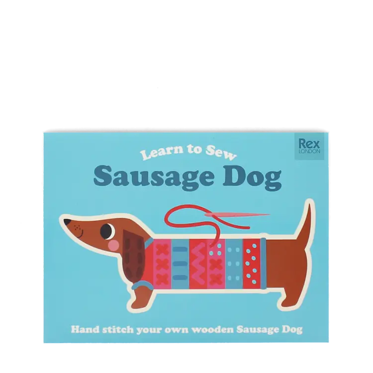 Kit de costura - Cão Salsicha de madeira