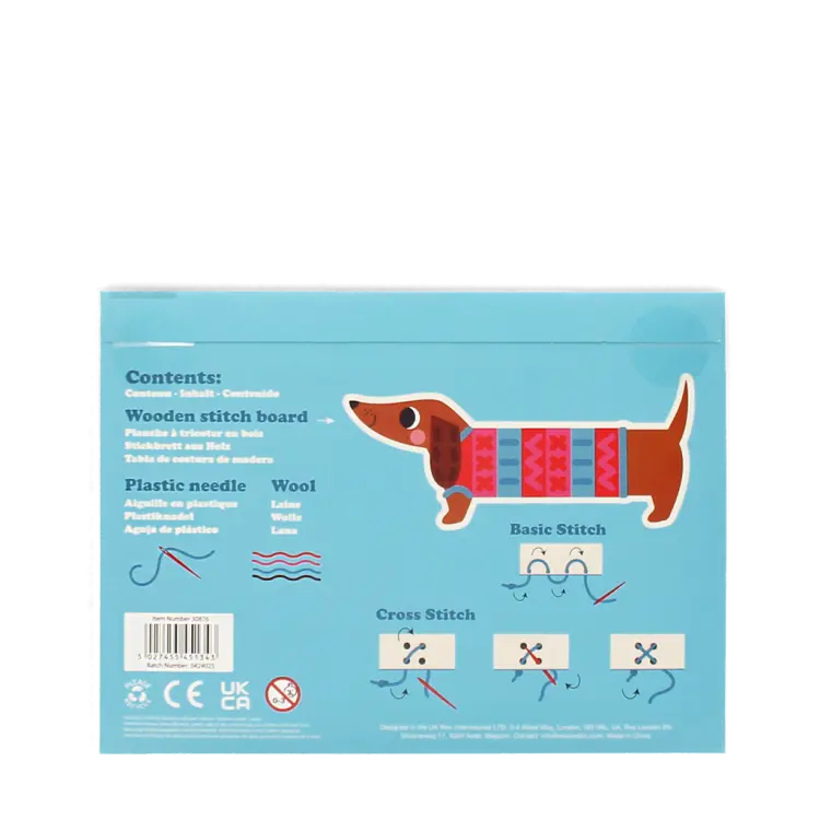 Kit de costura - Cão Salsicha de madeira