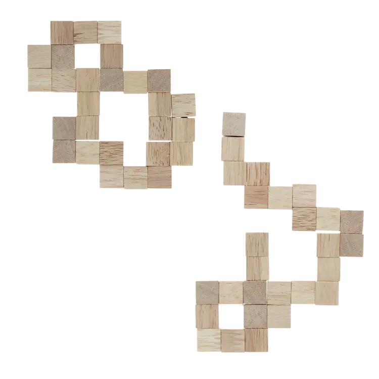 Quebra-cabeça - Cubo de madeira