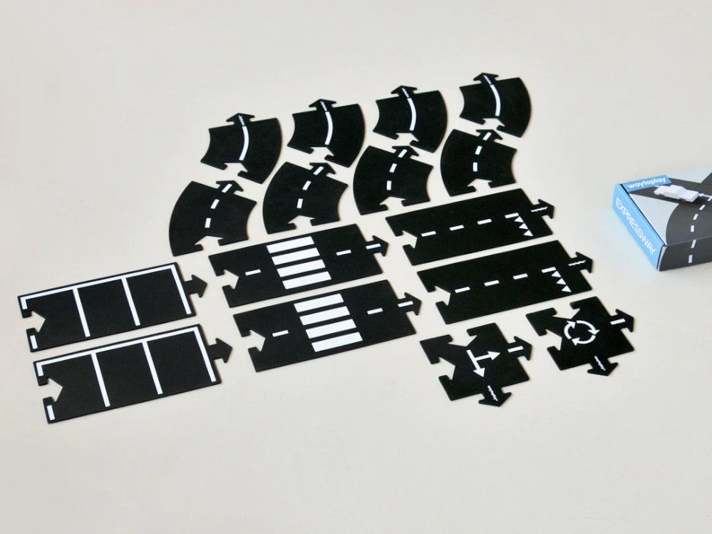 Pista de carros de borracha Expressway - 16 peças