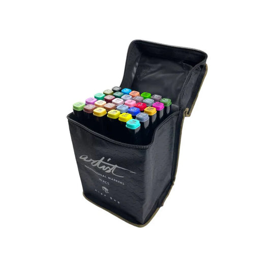 Estojo 30 canetas de feltro, ponta dupla