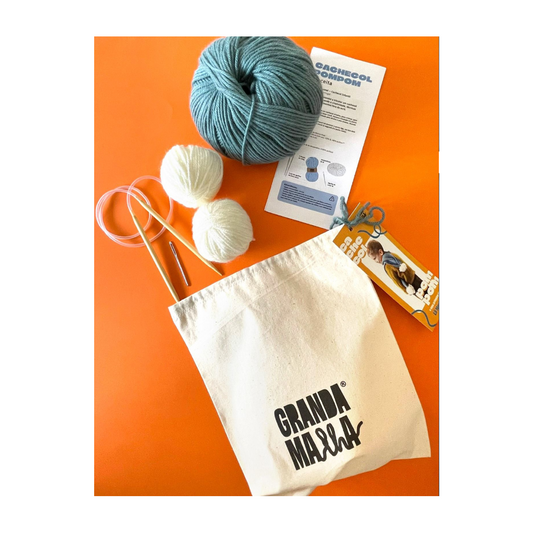Kit de tricot Granda Malha - Azul