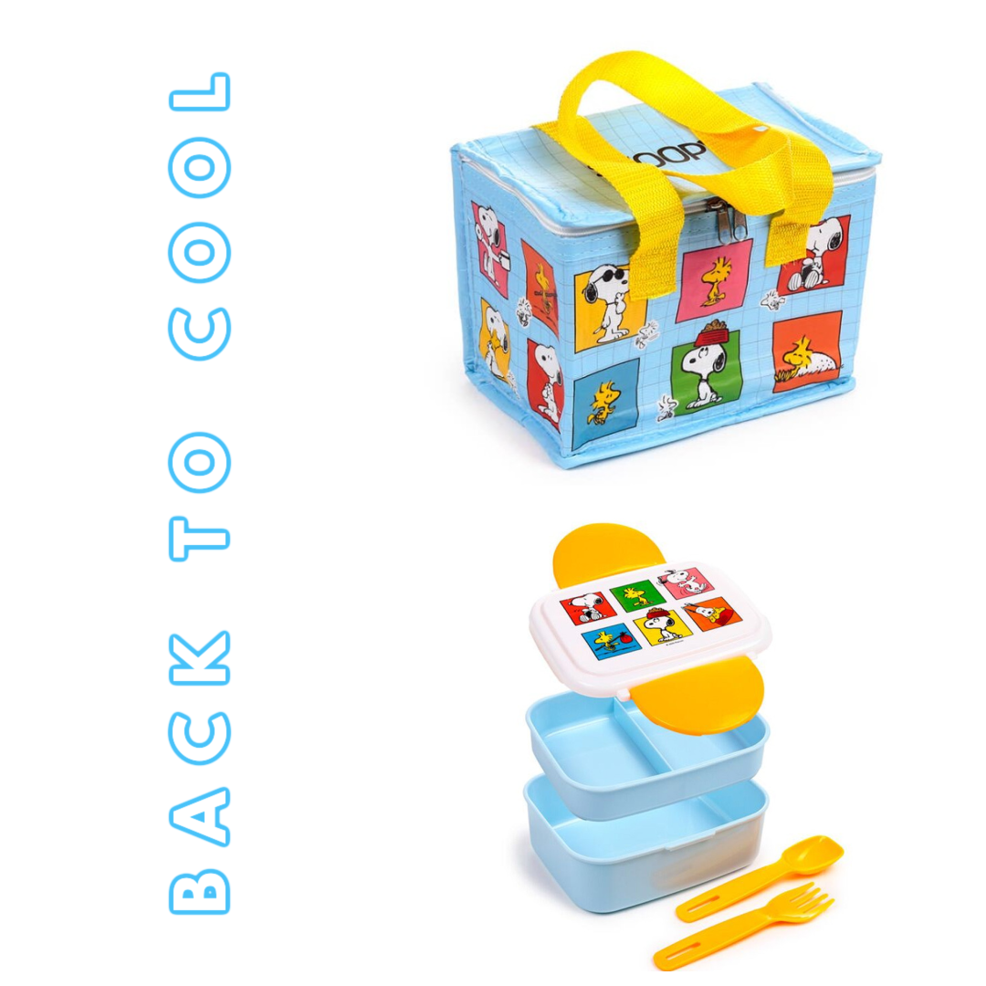 Saco térmico + Lancheira Bento - Peanuts Snoopy & Woodstock