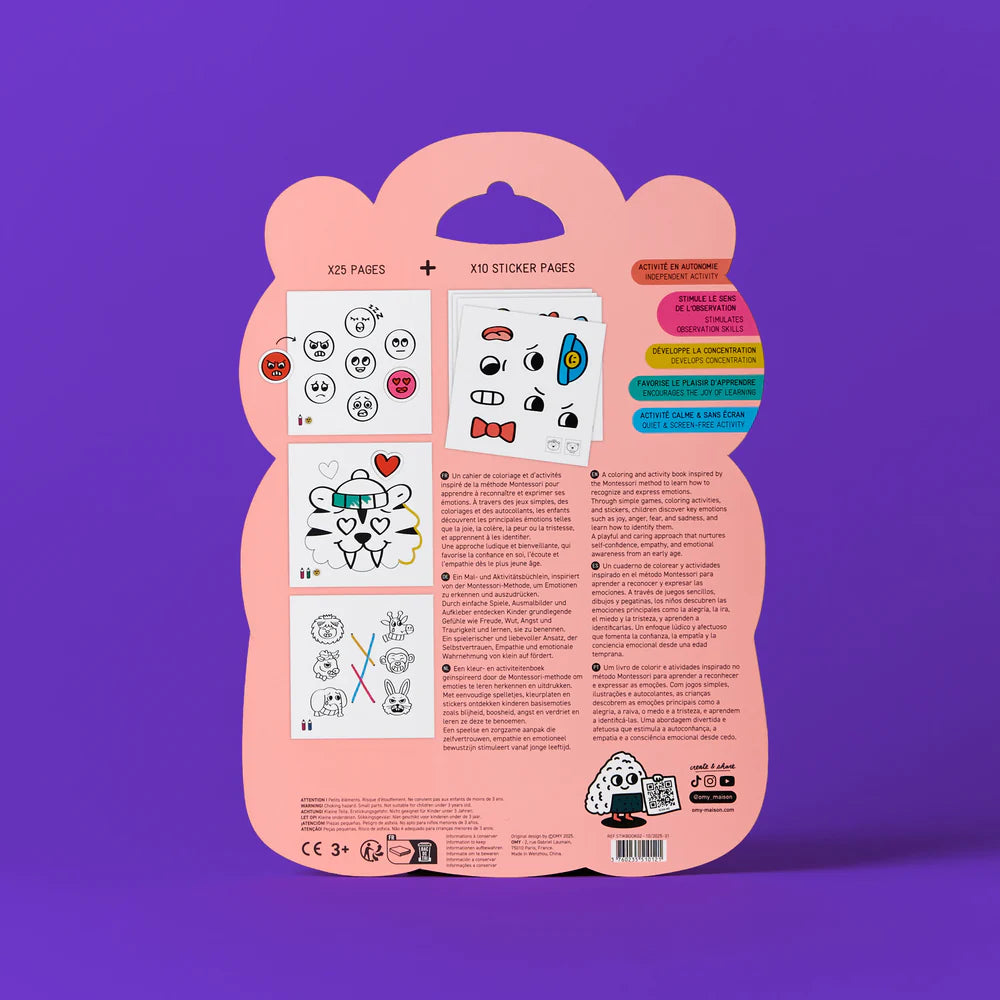 Livro de autocolantes Montessori - Emotions