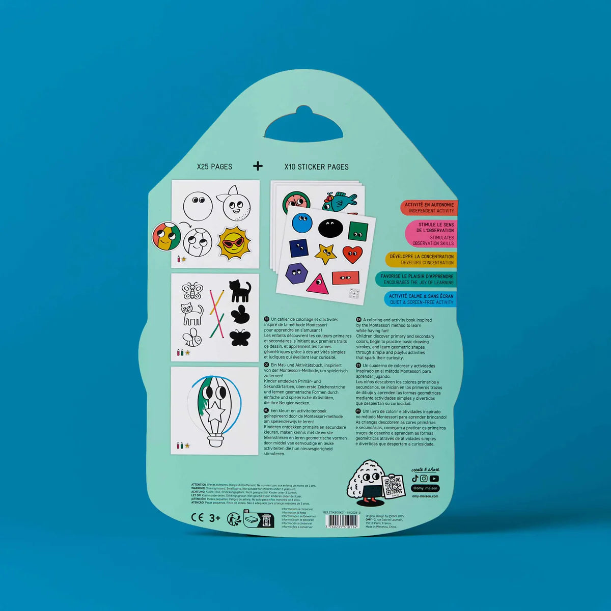 Livro de autocolantes Montessori - Geometric Shapes
