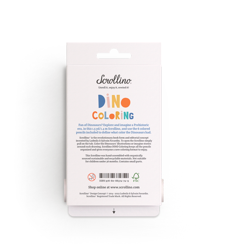 Rolo para colorir Scrollino - Dino