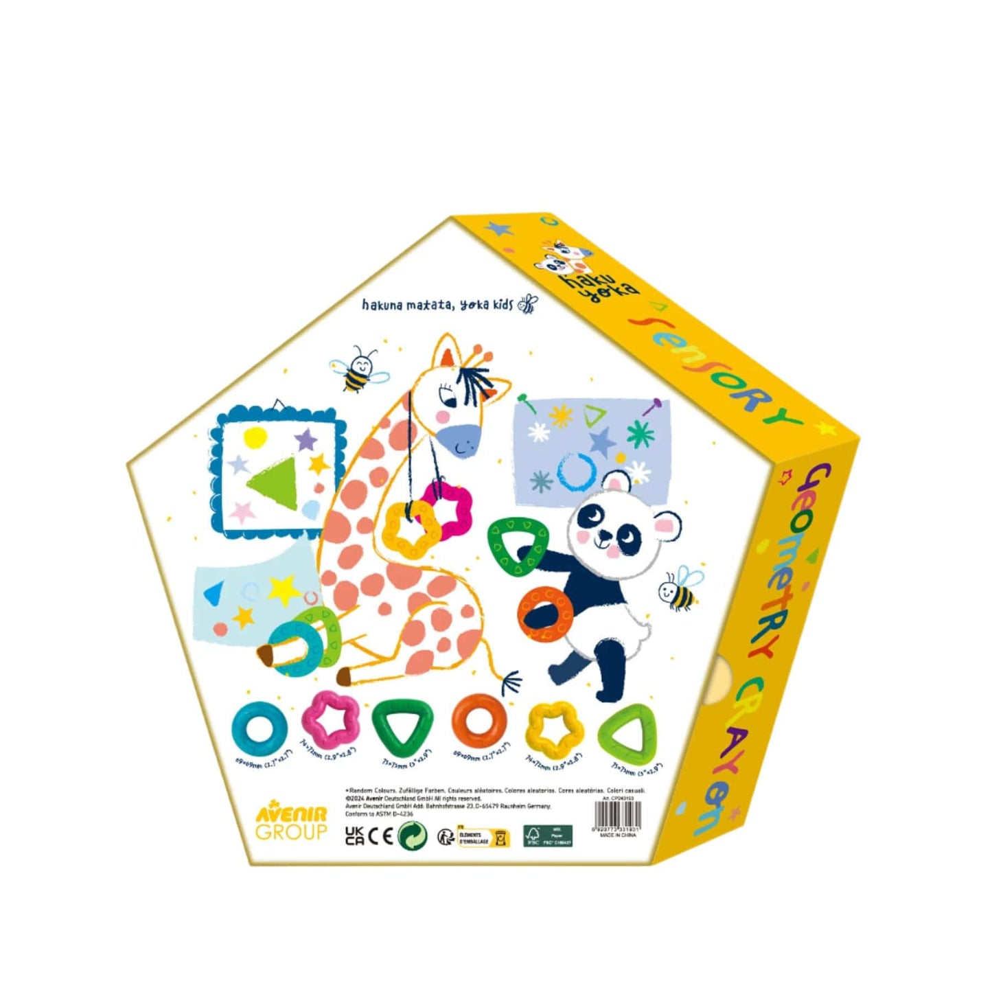 Lápis de cera sensoriais geométricos