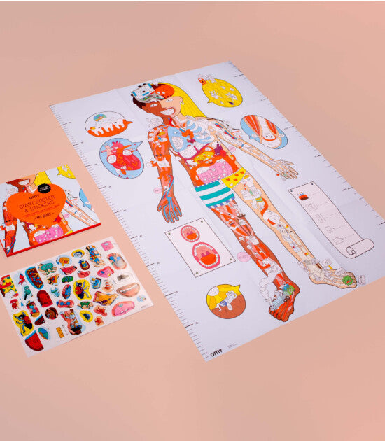Poster com autocolantes - O meu corpo